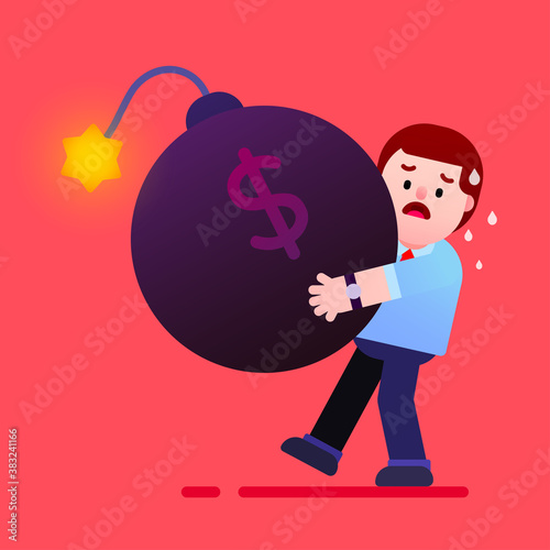 Businessman holds debt bomb facing financial problem