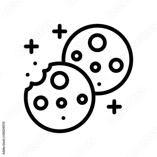 bakery shop icons related baked cockies or biscuits vectors in lineal style,