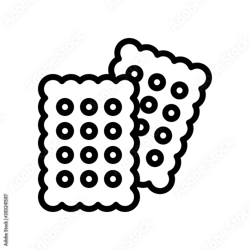 bakery shop icons related baked cockies or biscuits vectors in lineal style,