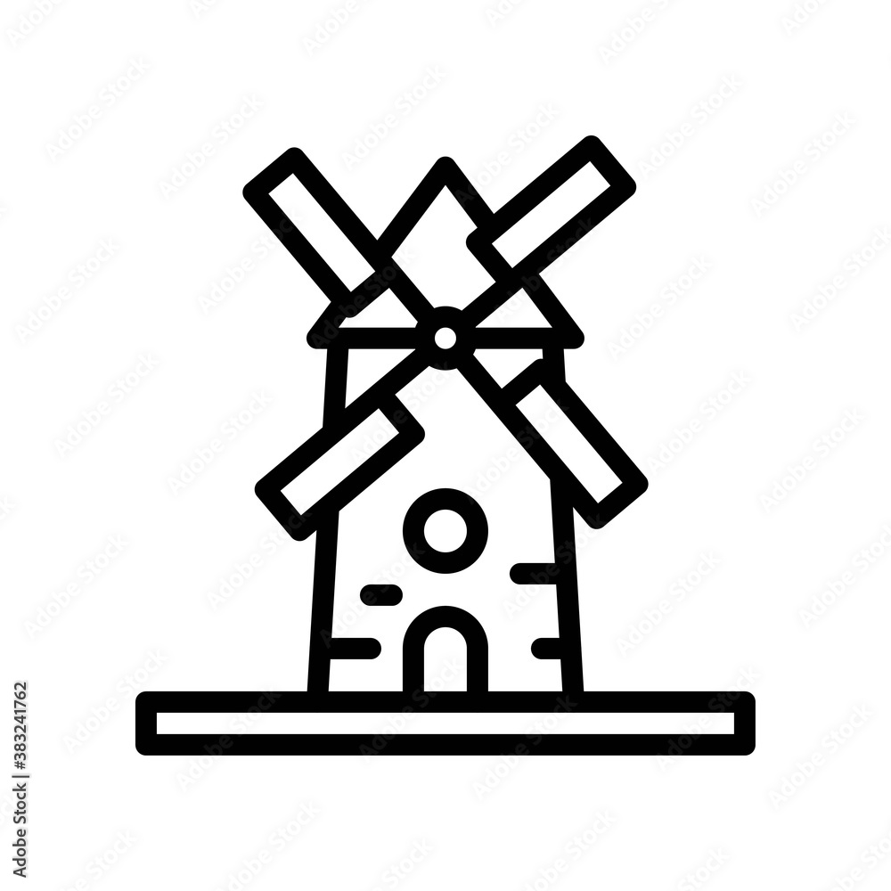 bakery shop icons related bakery shop turbine building vectors in lineal style,