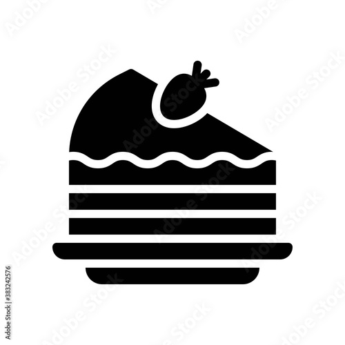 bakery shop icons related bakery cake in layers with plate vectors in solid design,
