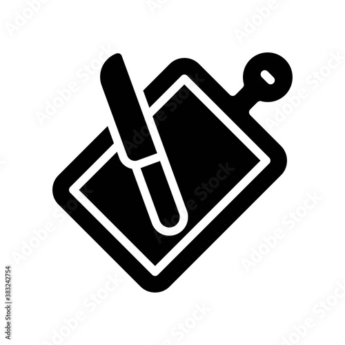 bakery shop icons related chef chopping board with knife vectors in solid design,