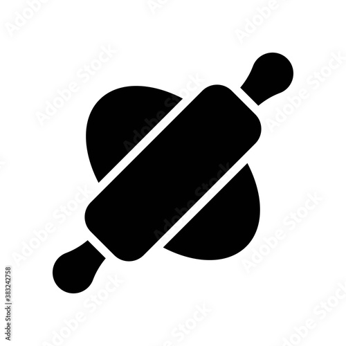 bakery shop icons related dough rolling with rolling pin vectors in solid design,