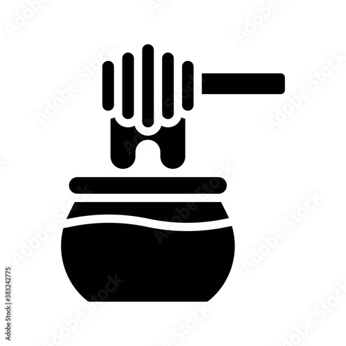 bakery shop icons related honey jar with stick vectors in solid design,