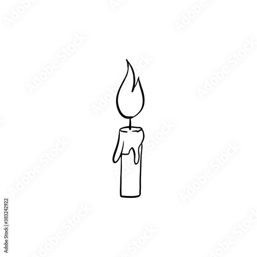 Halloween candle doodle element. Isolated vector illustration for october holiday design © ilonitta