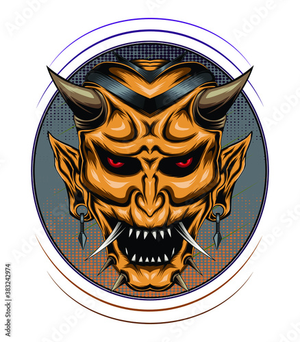 oni vector logo. japanese culture theme.