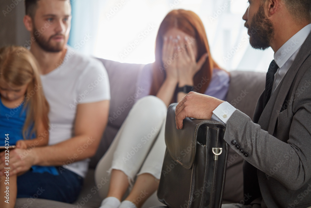 professional psychologist support young married family with daughter, they discuss problems, save family, talk about possible guardianship professional psychologist support young married family with daughter, they discuss problems, save family, talk about possible guardianship