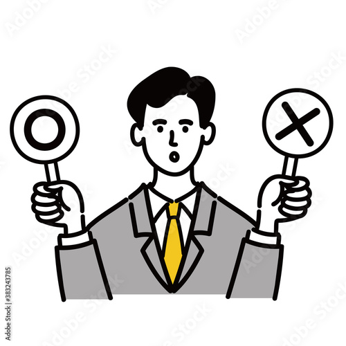 Wallpaper Mural 男性　若い　スーツ　ベクター　ポップ　マル　バツ ○×
 Torontodigital.ca