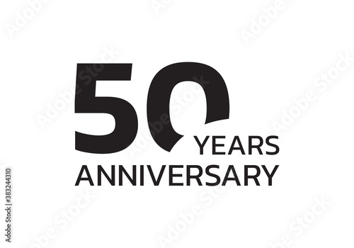 50th anniversary logo. 50 years celebrating icon or badge. Vector illustration.