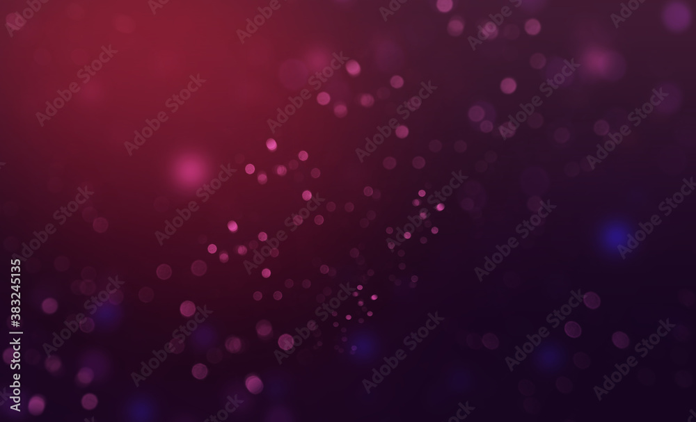 Abstract background with red and neon bokeh lights glitter sparkles.