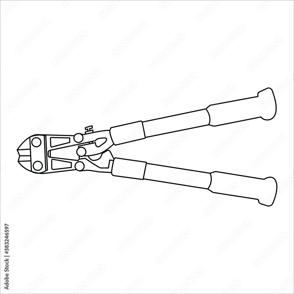 bolt cutter icon outline. bolt cutter logo. An illustration of bolt