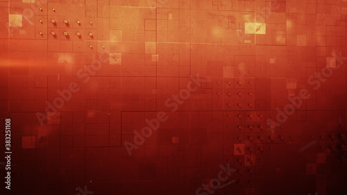 Red metallic cubes abstract...