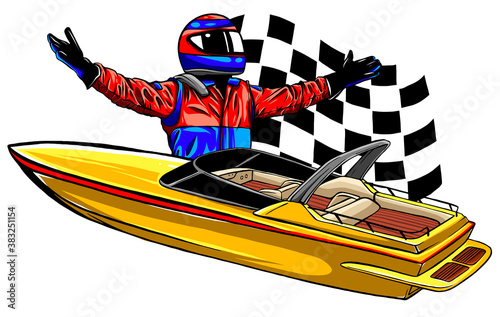 Motor boat race Vector illustration design art