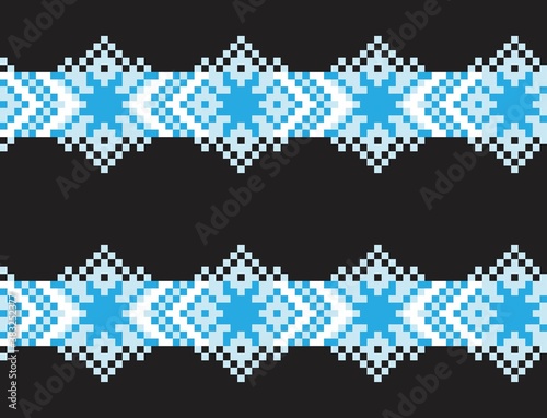 Sky Blue Christmas Fair Isle Seamless Pattern Background