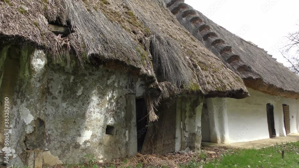 thatched roof, of a wine press house, Heiligenbrunn, Burgenland, Austria thatched roof, of a wine press house, Heiligenbrunn, Burgenland, Austria