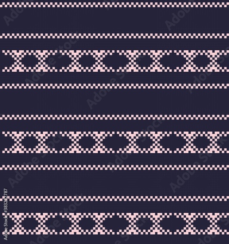 Pink Navy Christmas Fair Isle Seamless Pattern Background