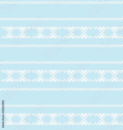 Sky Blue Christmas Fair Isle Seamless Pattern Background