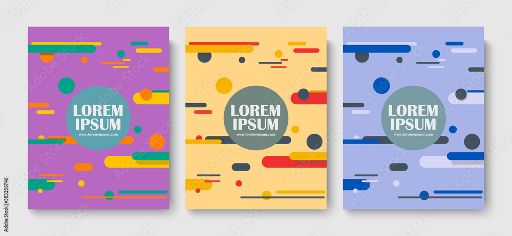 Set Cards with Flat Dynamic Design. Minimal geometric pattern.