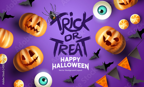 Purple Happy Halloween mockup Event Background