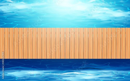 top view wooden bridge on the river in day time