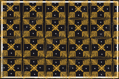FOND MOTIFS NOIR ORANGE
