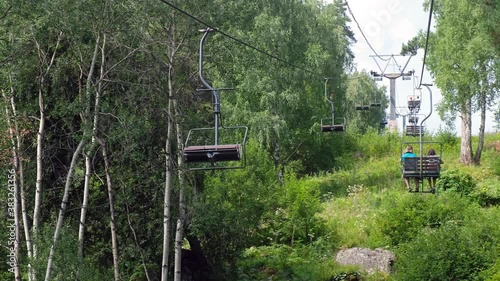 Video of elevator on mount Tserkovka near Altai resort Belokurikha photo