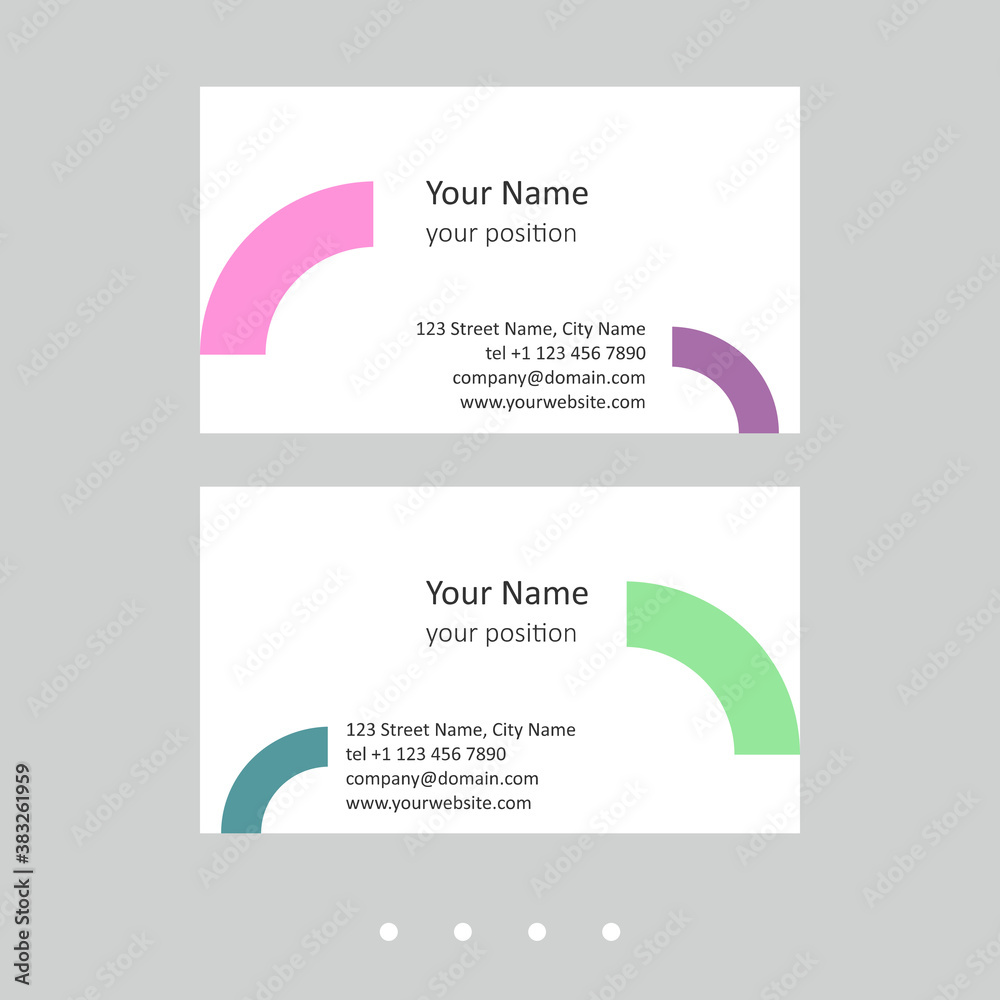 Editable business card template. Simple design in two color schemes. Editable business card template. Simple design in two color schemes.