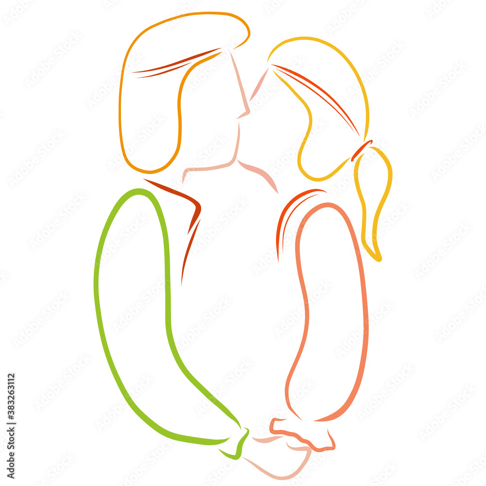 tender kiss of a young couple in national costumes tender kiss of a young couple in national costumes