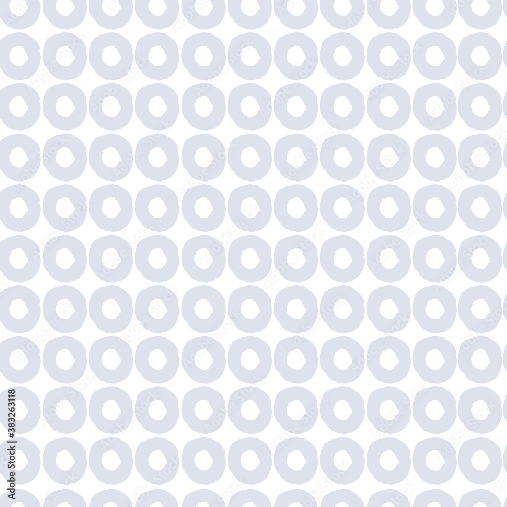 Seamless geometric pattern in pale delicate color range with hand drawn uneven rings for wrapping paper design, surface design and other design projects