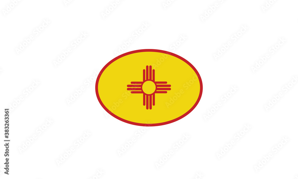 New Mexico flag oval circle vector illustration New Mexico flag oval circle vector illustration