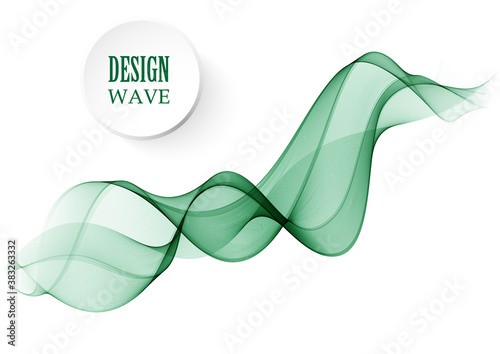 Abstract vector background, green waved lines for brochure, website, flyer design.