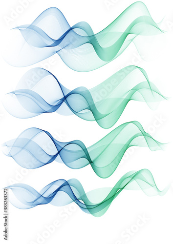 Bright green blue speed abstract lines flow minimalistic fresh swoosh seasonal spring wave transition divider editable template.