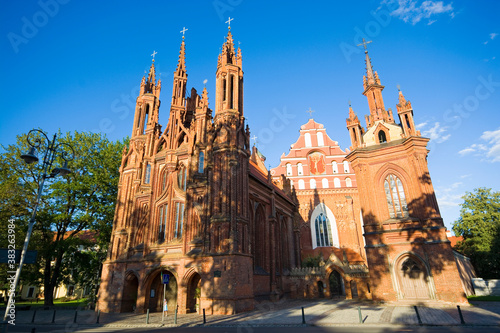 Gothic style St. Anne Church at Maironio Street in the Old Town of Vilnius, Lithuania