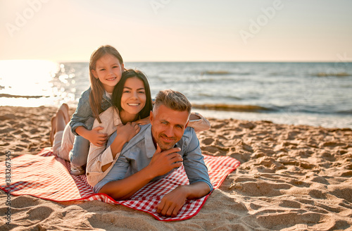 Happy family on the beach