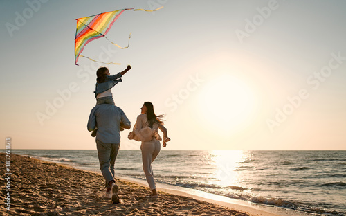 Happy family on the beach