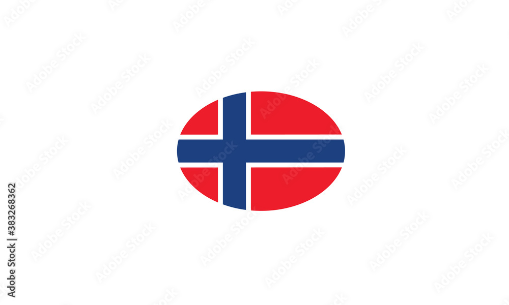 Naklejka premium Norway flag oval circle vector illustration