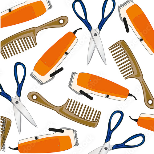 Accessories for haircut hair decorative pattern on white