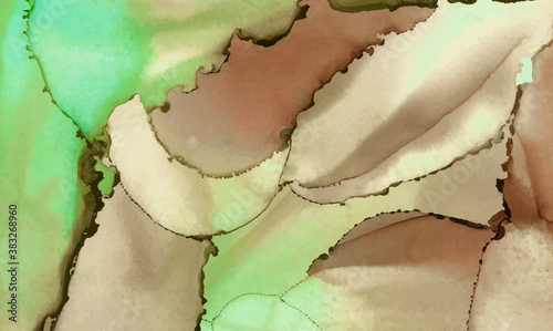 Alcohol ink vector texture banner. Fluid ink abstract background.