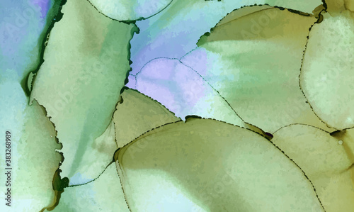 Alcohol ink vector texture banner. Fluid ink abstract background.