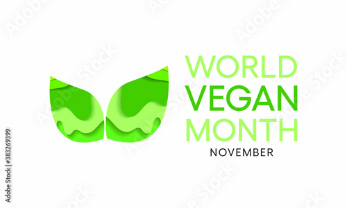 World Vegan month is an annual event celebrated by vegans around the world every November. Vector illustration.