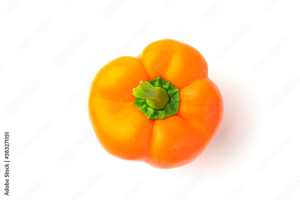 Bulgarian orange pepper on a white background close-up. isolate Bulgarian orange pepper on a white background close-up. isolate