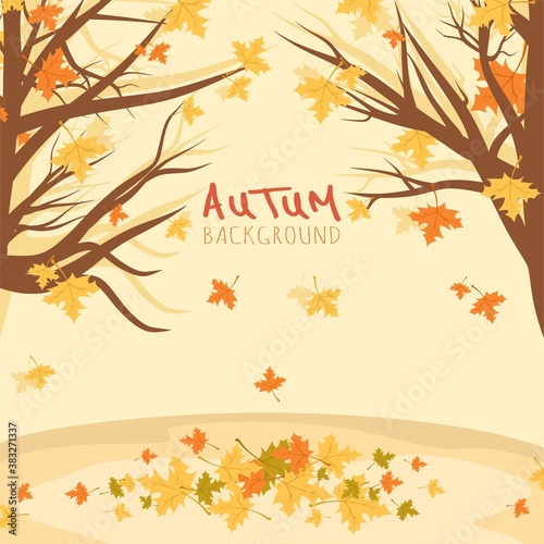 Autumn background with hand drawing