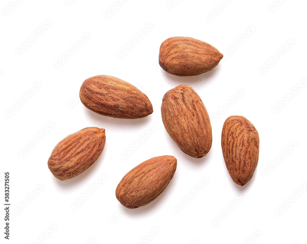Almonds isolated on white background Almonds isolated on white background