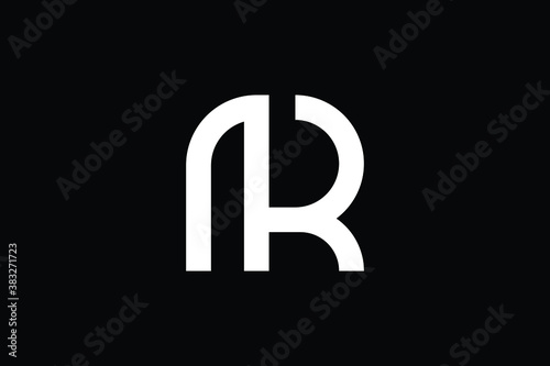 Minimal Innovative Initial MR logo and RM logo. Letter M R RM MR creative elegant Monogram. Premium Business logo icon. White color on black background