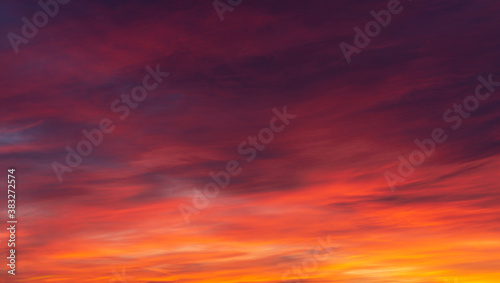 Fiery red sky