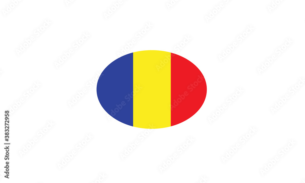 Fototapeta premium Romania oval circle vector illustration