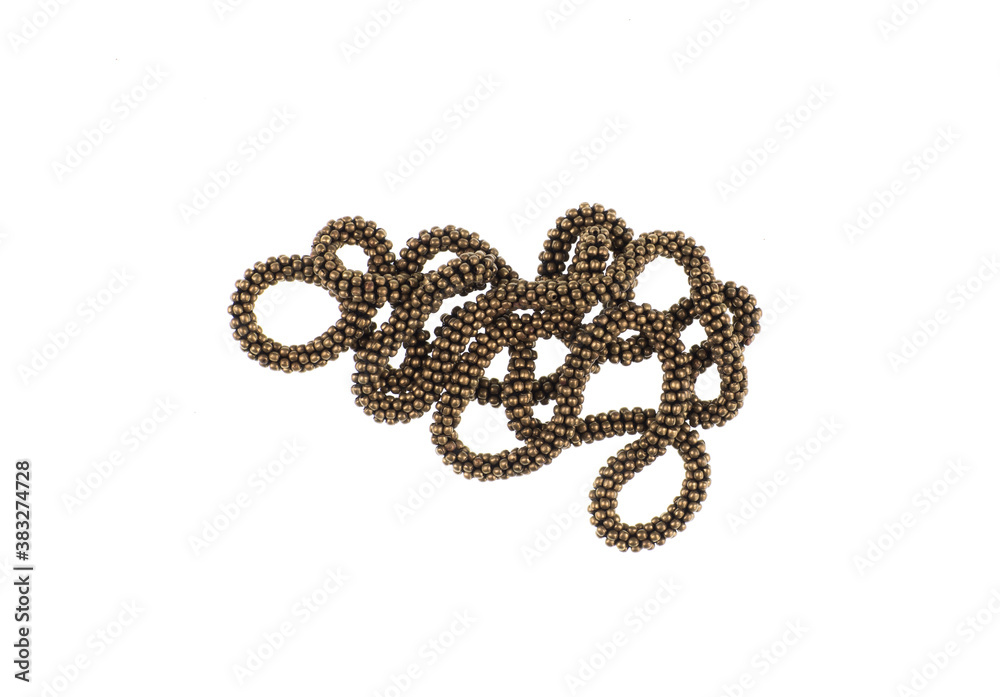 gold plated chain isolated on white background
