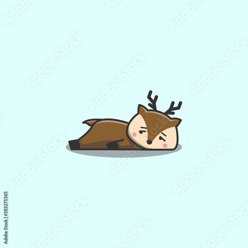 Cute Kawaii Hand Drawn Doodle Bored Lazy Deer