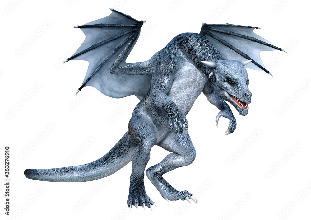 3D Rendering Fairy Tale Dragon on White 3D Rendering Fairy Tale Dragon on White