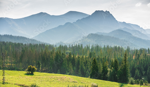 Misty Tatra Mountains - view from the village of Murzasichle